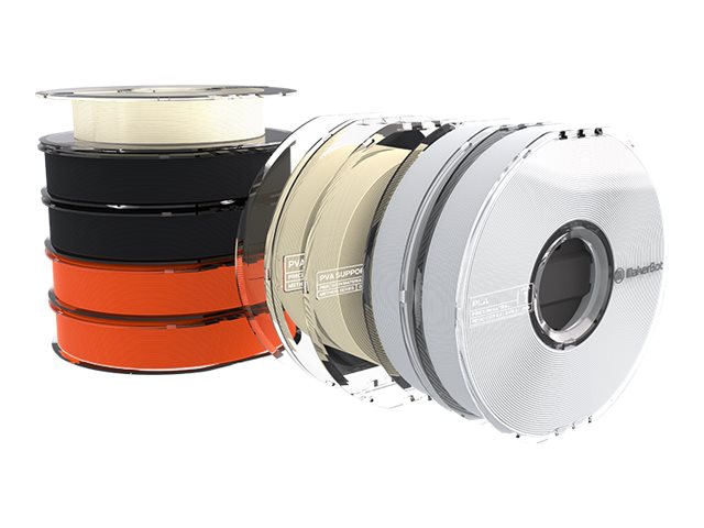 MakerBot - 9-pack - true white, true black, true orange - PLA/PVA filament