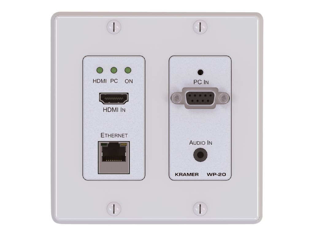 Kramer WP-20 Active Wall Plate - White HDBaseT transmitter