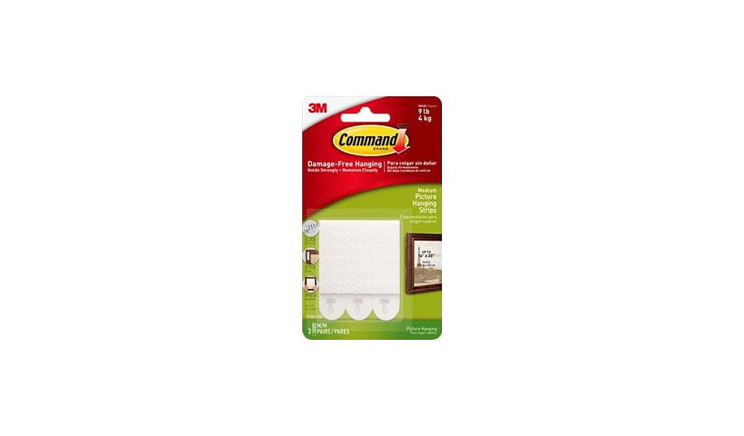 3M Command Medium Picture Hanging Adhesive Strips - White