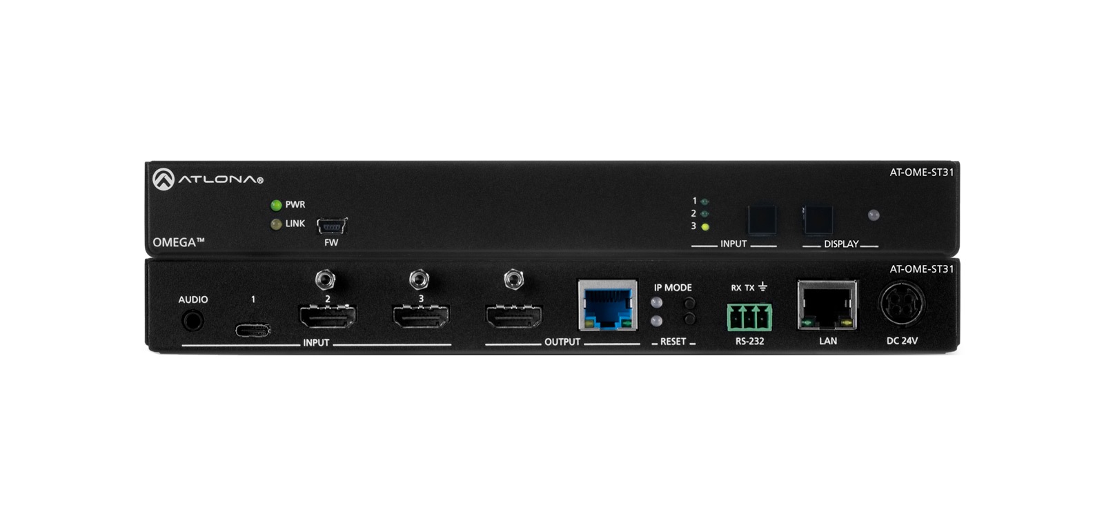 Atlona Omega Three-Input Switching Transmitter for HDMI and USB-C