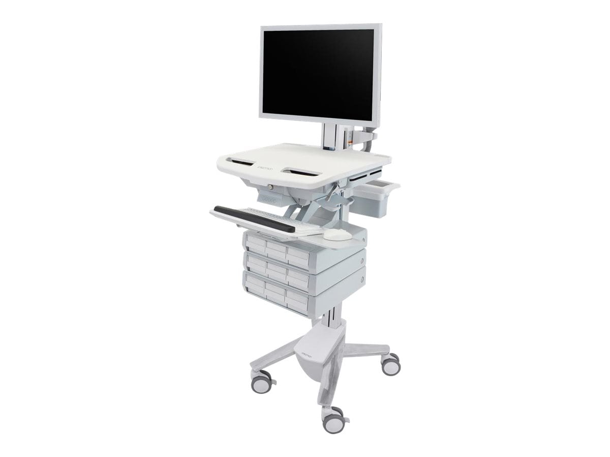 Ergotron StyleView Cart with HD Pivot, 9 Drawers (3x3) cart - open architecture - for LCD display / keyboard / mouse /