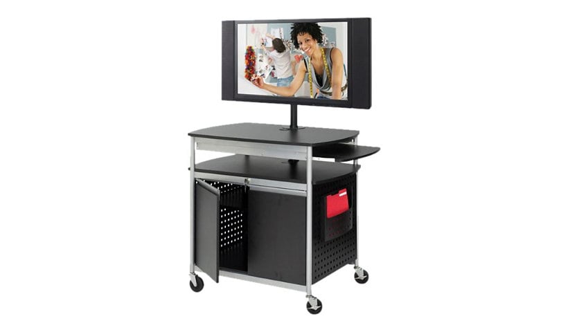 Safco Scoot Flat Panel Multimedia Cart - cart - for LCD / AV System - black, silver