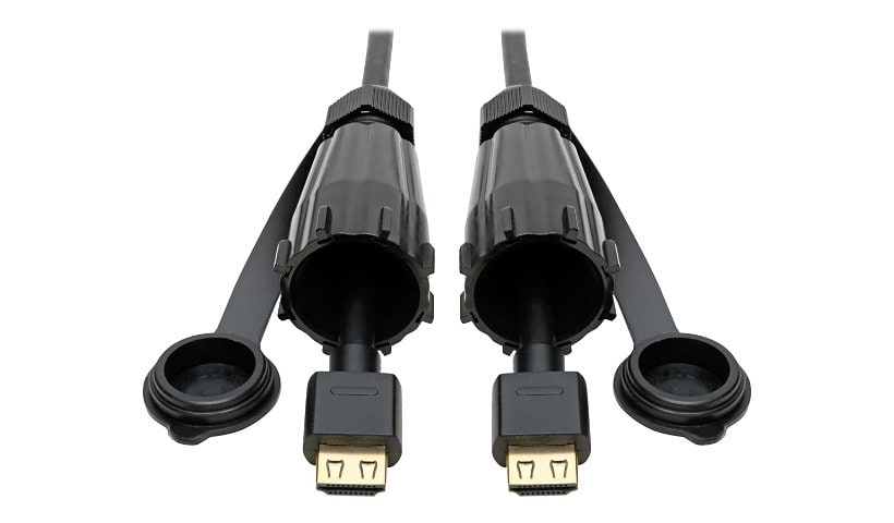 Tripp Lite HDMI Cable High-Speed 2 IP68 Connectors Industrial Ethernet 10ft - HDMI extension cable with Ethernet - 10 ft