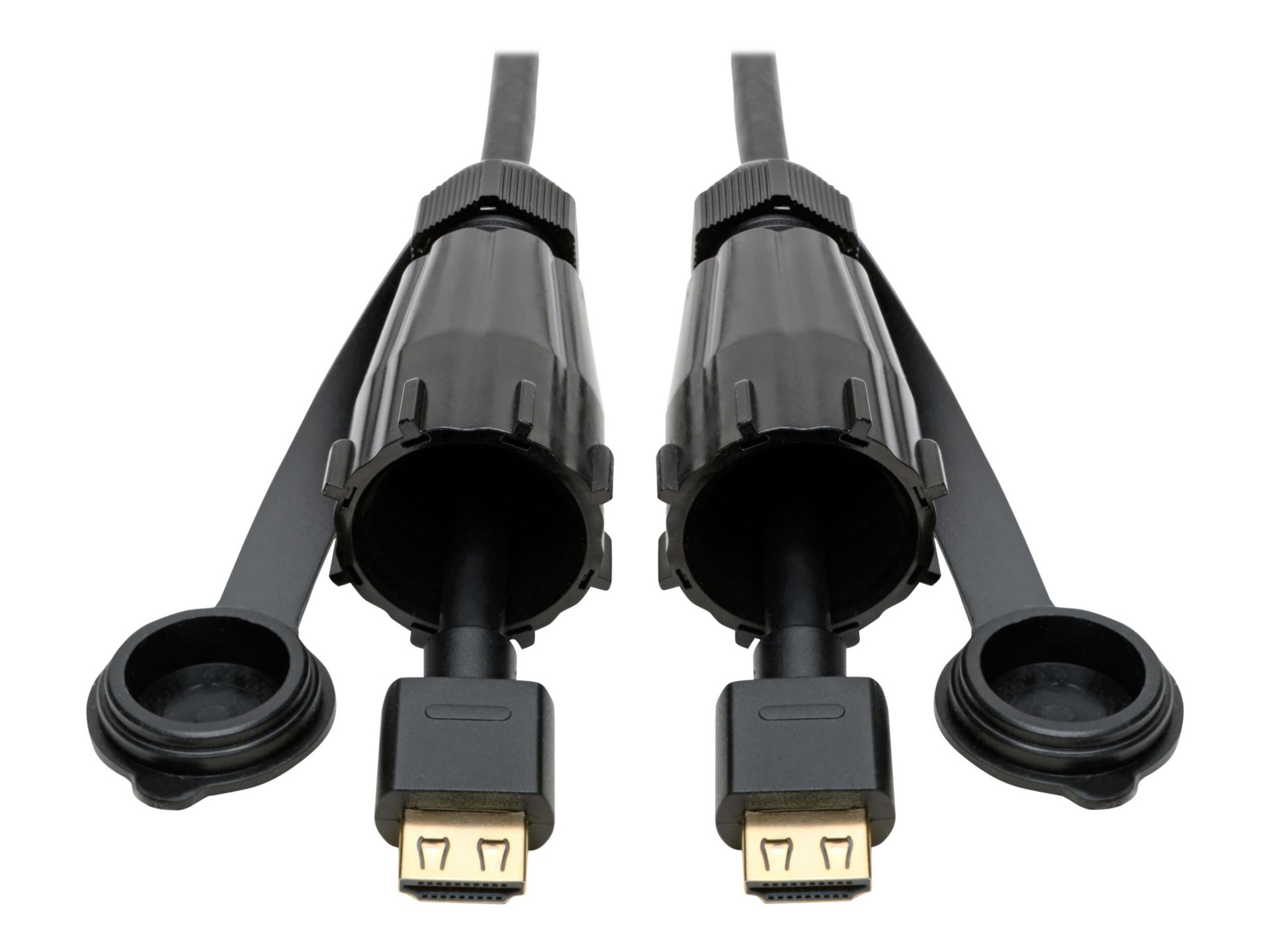 Tripp Lite HDMI Cable High-Speed 2 IP68 Connectors Industrial Ethernet 12ft - HDMI extension cable with Ethernet - 12 ft