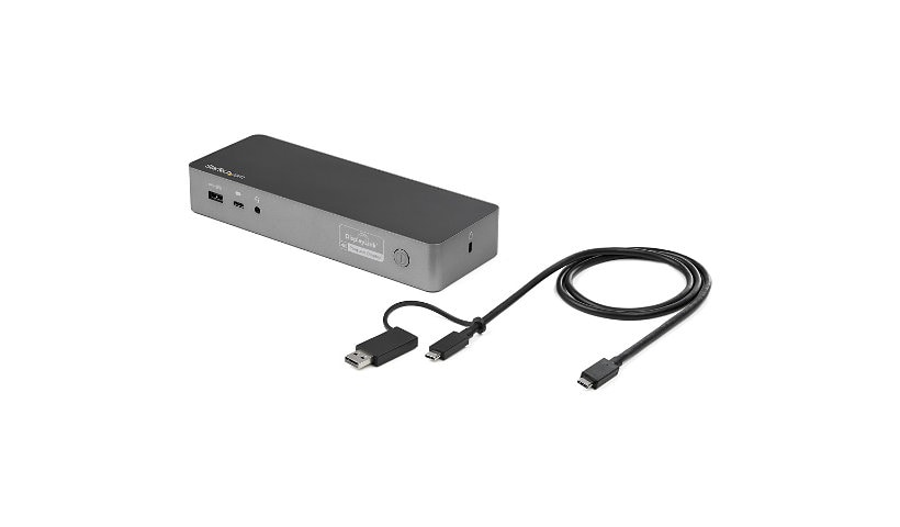 StarTech.com USB-A and USB-C Hybrid Dock Dual 4K 60Hz HDMI/DisplayPort 60W