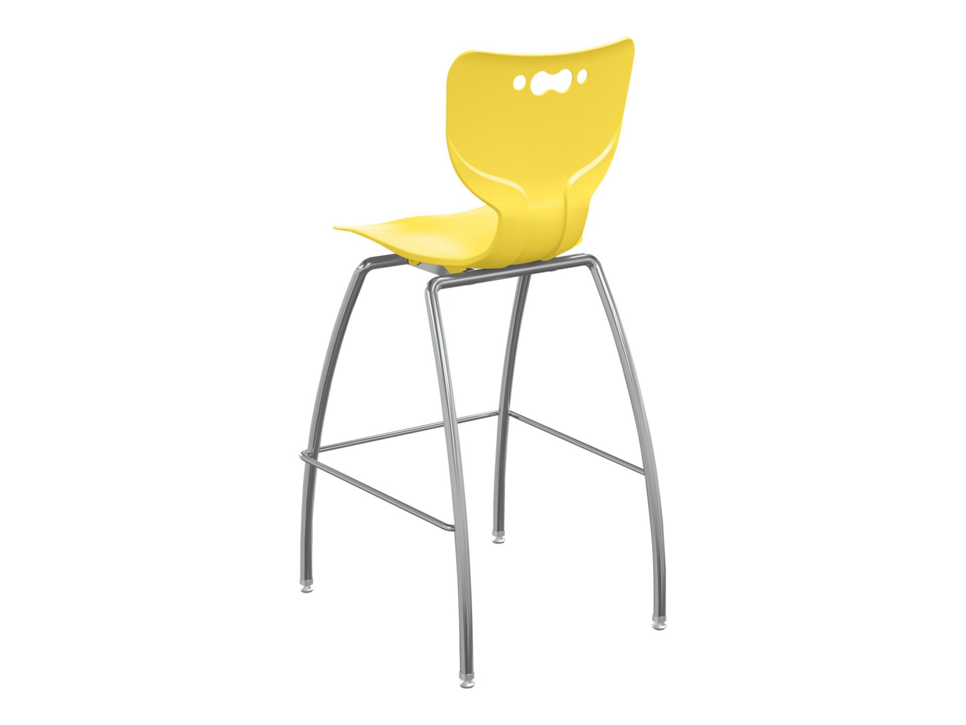 MooreCo Hierarchy - stool - plastic, chrome plated steel - yellow