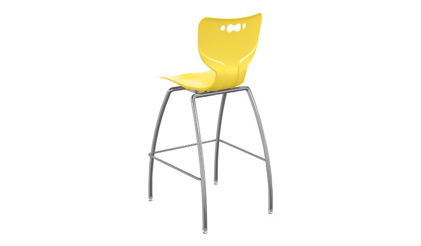 MooreCo Hierarchy - stool - plastic, chrome plated steel - yellow