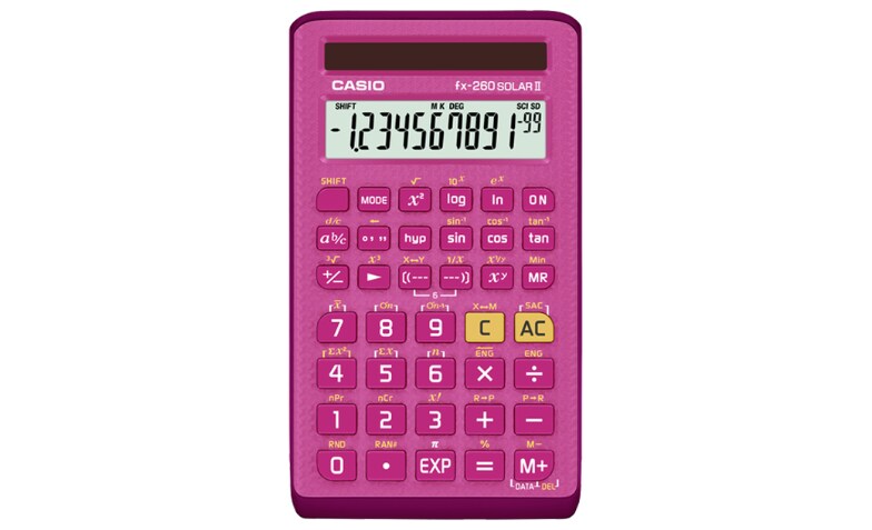 Casio FX 260 Solar II Scientific Calculator - Pink