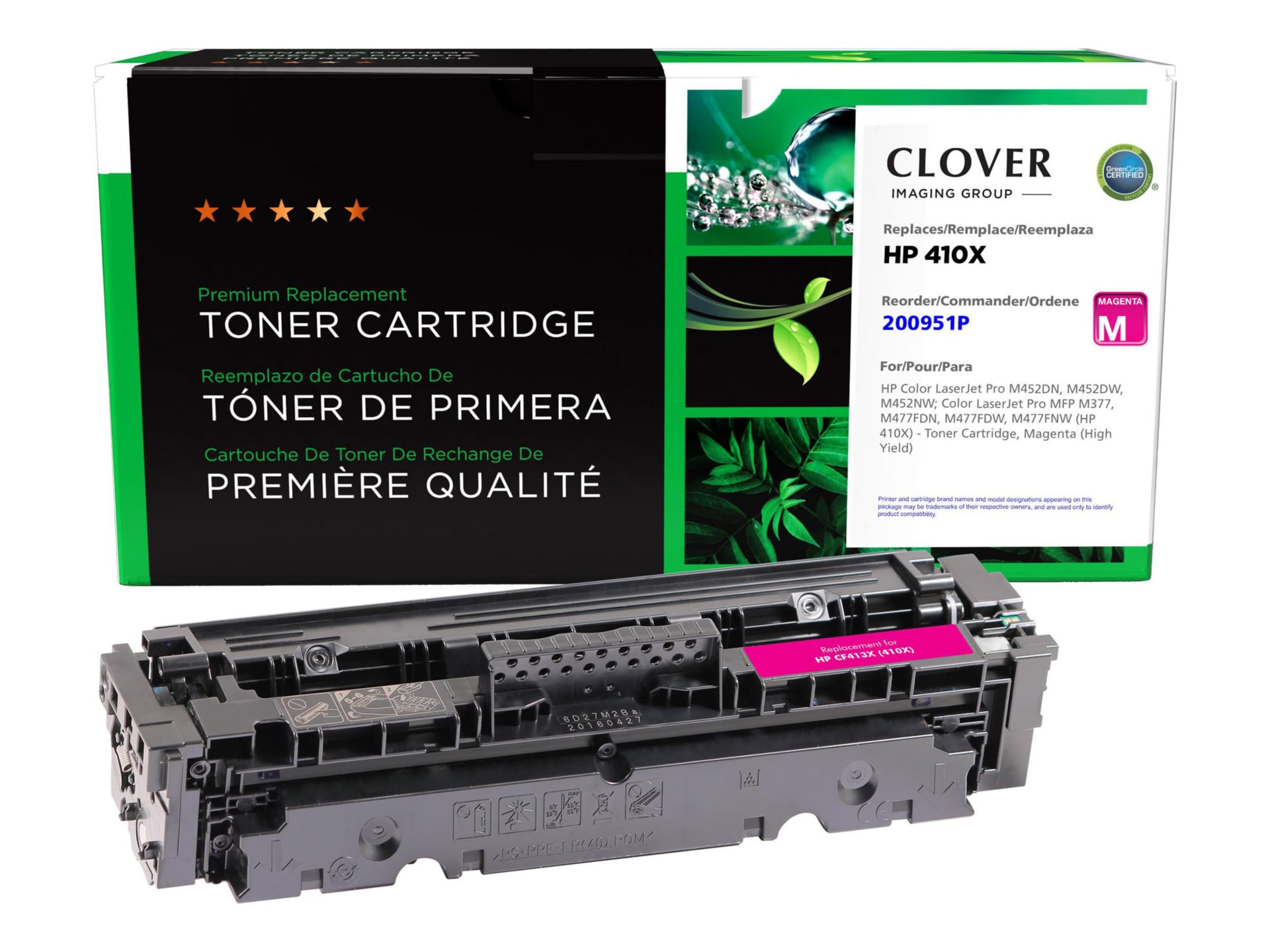 Clover Toner Remanufactured Toner fits HP 410X - Magenta