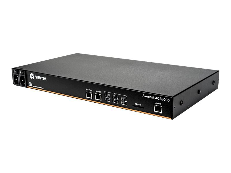 Vertiv Avocent ACS 8000 8-port Serial Console Server, Dual AC Power, Analog