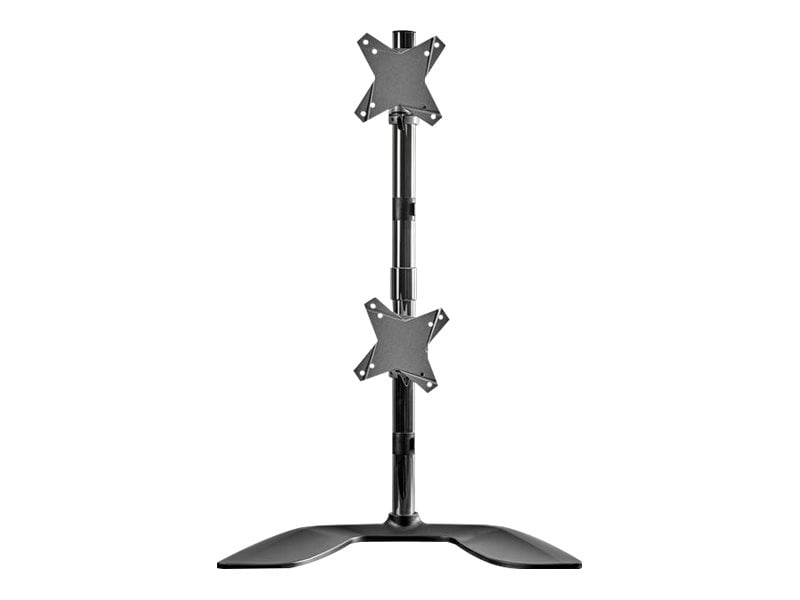 StarTech.com Vertical Dual Monitor Stand, Free Standing Height Adjustable Stacked Monitor Stand up to 27" (17.6lb/8kg)