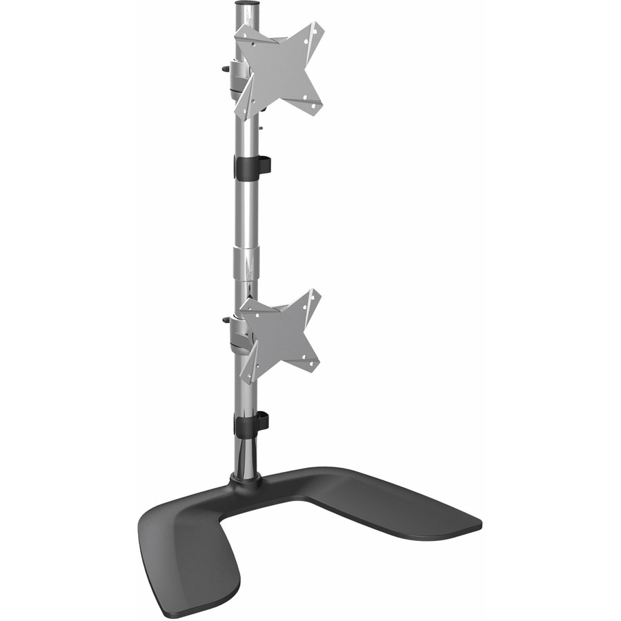 StarTech.com Vertical Dual Monitor Stand, Free Standing Height Adjustable Stacked Monitor Stand up to 27" (17.6lb/8kg)