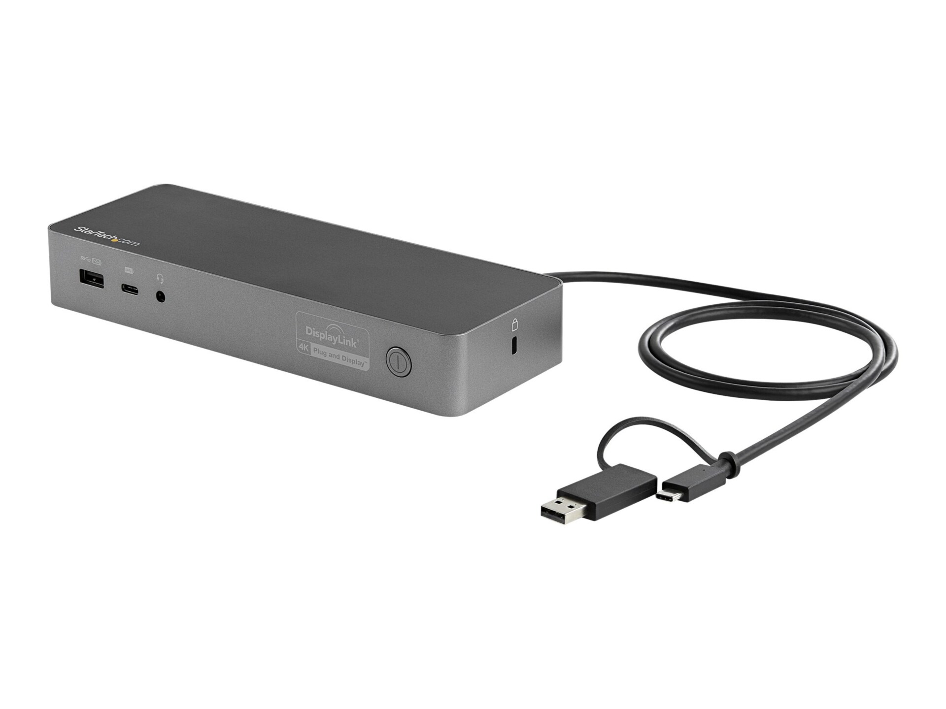 StarTech.com USB-C & USB-A Dock - Hybrid Universal Laptop Docking Station w/ 100W Power Delivery - Dual Monitor 4K 60Hz