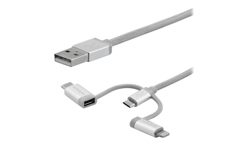 StarTech.com 6,6' 2m USB Multi Charging Cable - Lightning USB-C Micro-USB