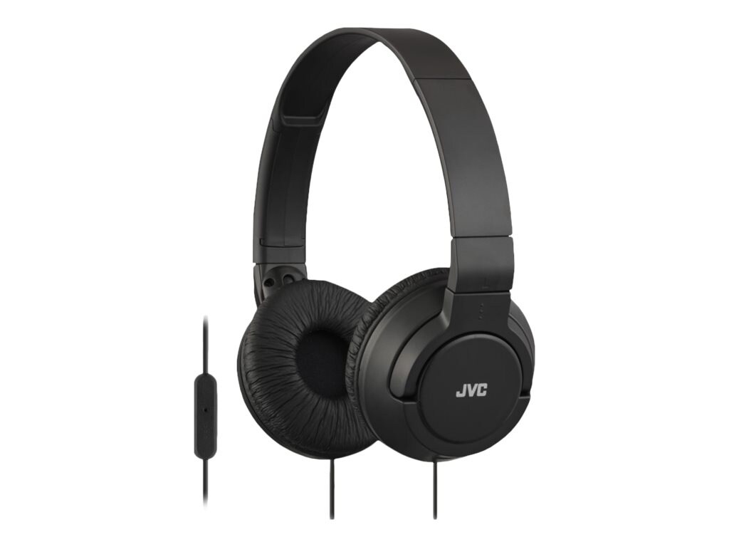 JVC HA-SR185 Lightweight Foldable Headphones with Remote - Black