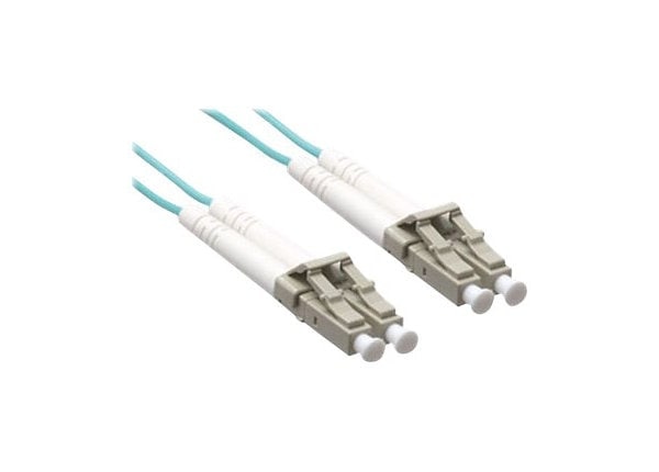 Axiom LC-LC Multimode Duplex OM3 50/125 Fiber Optic Cable - 0.5m - Aqua - network cable - 0.5 m - aqua