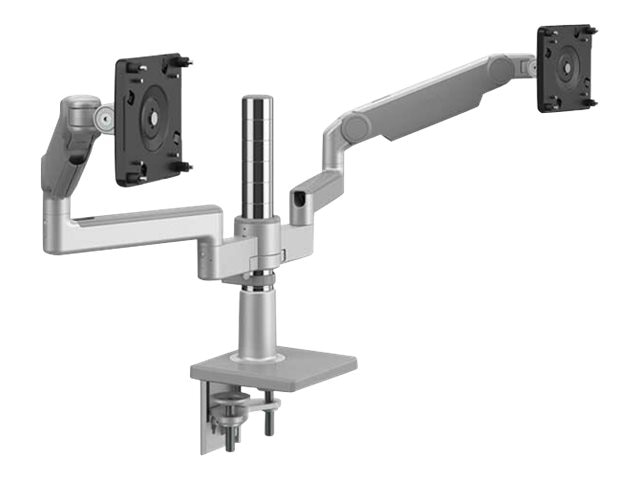 Humanscale M2.1 - mounting kit - adjustable arm - for 2 LCD displays - silver with gray trim