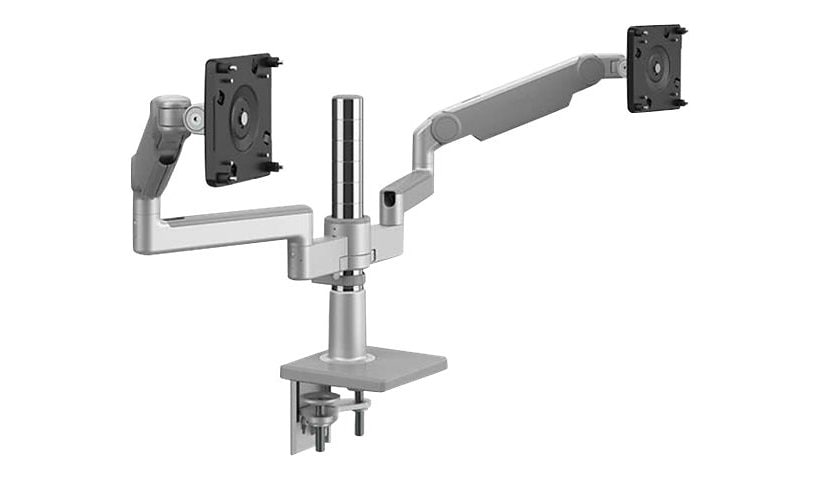 Humanscale M2.1 - mounting kit - adjustable arm - for 2 LCD displays - silver with gray trim