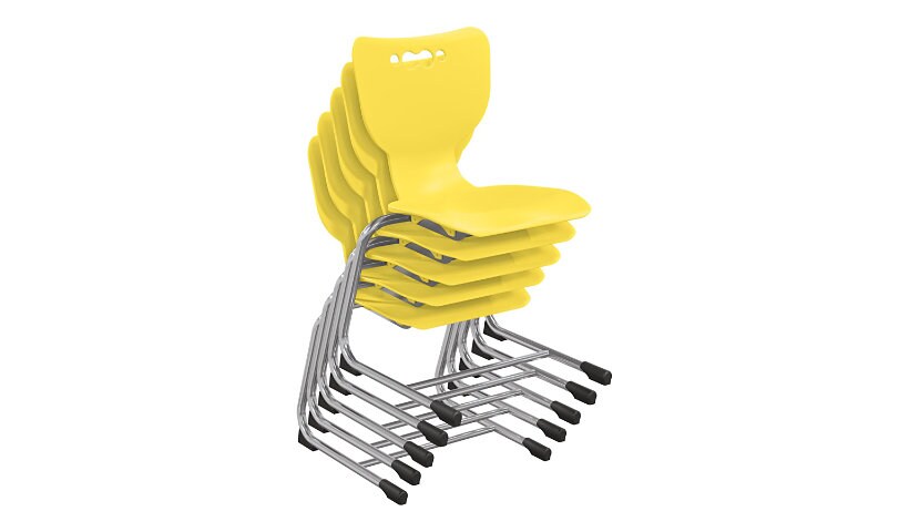 MooreCo Hierarchy - chair - yellow, chrome (pack of 5)