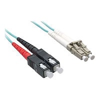 Axiom 3m LC/SC OM4 Multimode Duplex Fiber Optic Cable - Aqua