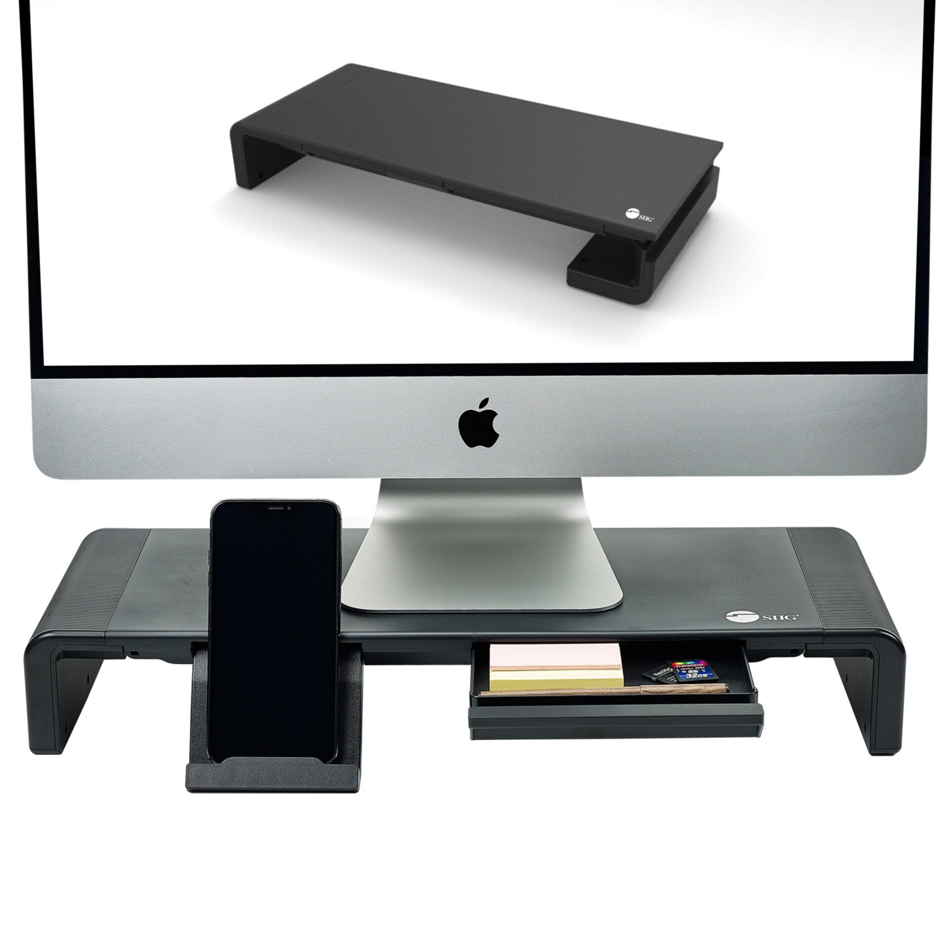 SIIG Stylish Foldable Monitor Stand - stand - foldable - for monitor - blac