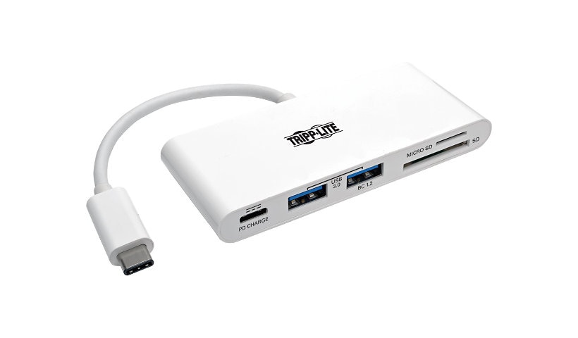 Tripp Lite 2-Port USB-C to USB-A Hub Micro SD & SD/MMC Reader & USB Charging - concentrateur (hub) - 2 ports