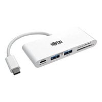Tripp Lite 2-Port USB-C to USB-A Hub Micro SD & SD/MMC Reader & USB Chargin