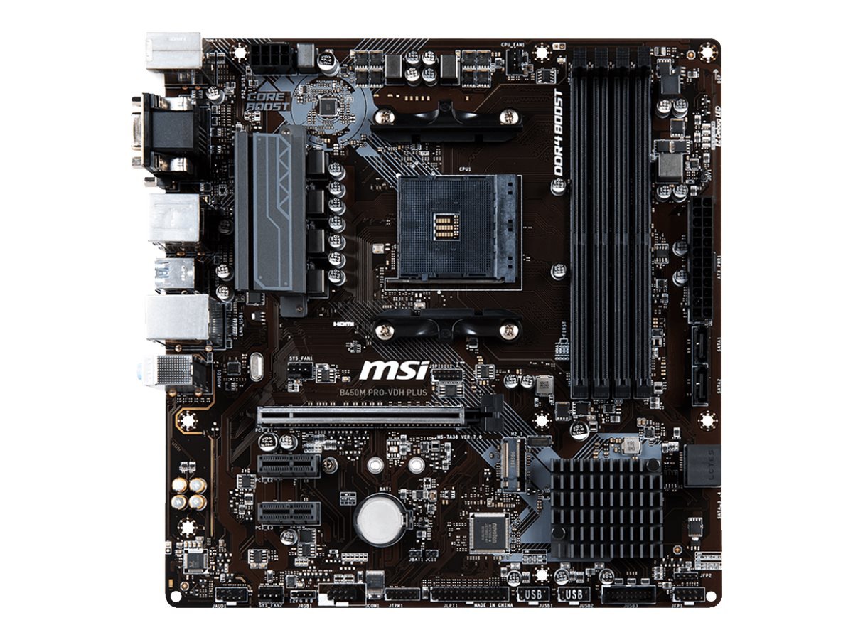 MSI B450M PRO-VDH PLUS - motherboard - micro ATX - Socket AM4 - AMD B450