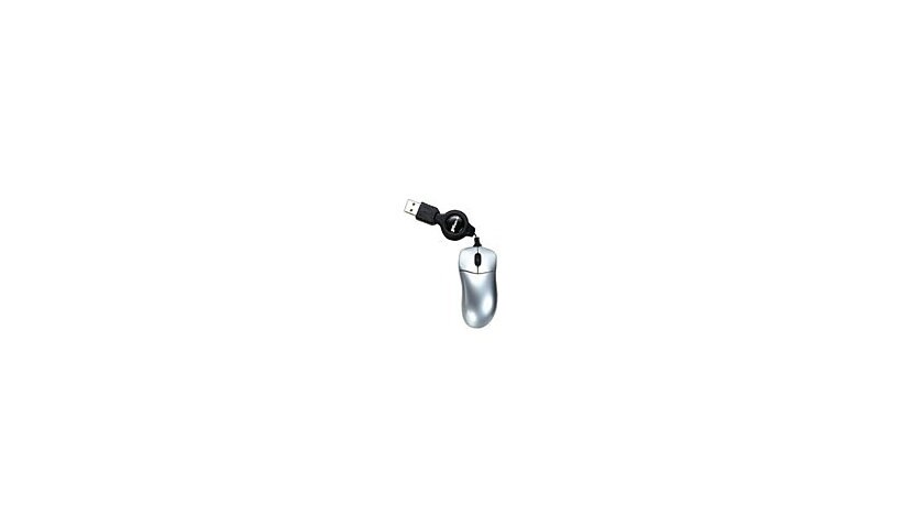 Targus Ultra Mini with Retractable Cord - souris - USB - argent