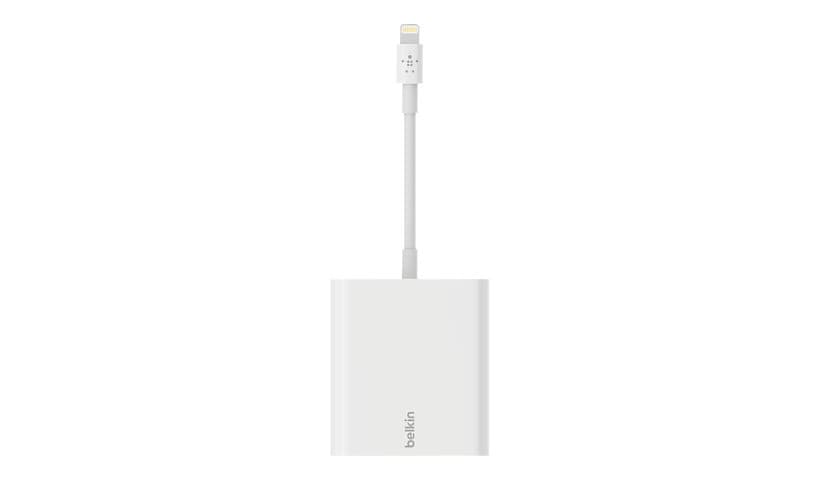 Belkin Ethernet + Power Adapter with Lightning Connector - network adapter - Lightning - 10/100 Ethernet (PoE) x 1