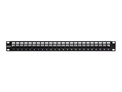 TRENDnet 24-Port Blank Keystone Shielded 1U Patch Panel, 1U 19" Rackmount Housing, Protects Against EMI/RFI Noise,