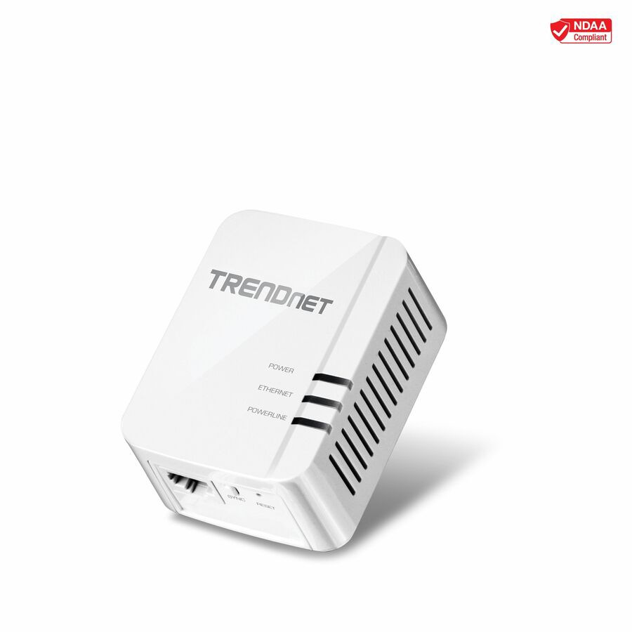 Thumbnail 3 of 4 for TRENDnet Powerline 1300 AV2 Adapter; IEEE 1905.1 & IEEE 1901; Gigabit Port; Range Up to 300m (984 ft.); TPL-422E
