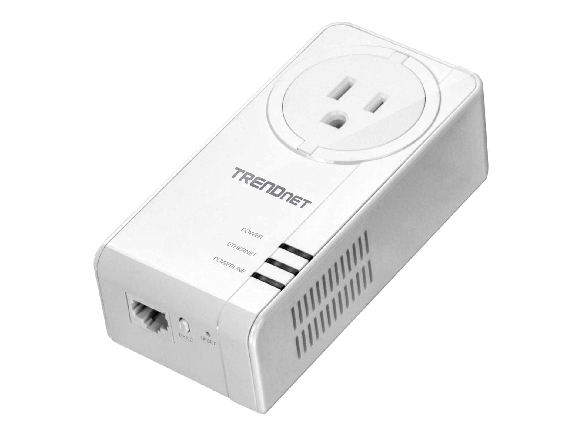 TRENDnet Powerline 1300 AV2 Adapter With Built-in Outlet Adapter Kit, Includes 2 x TPL-423E Adapters, IEEE 1905.1 & IEEE