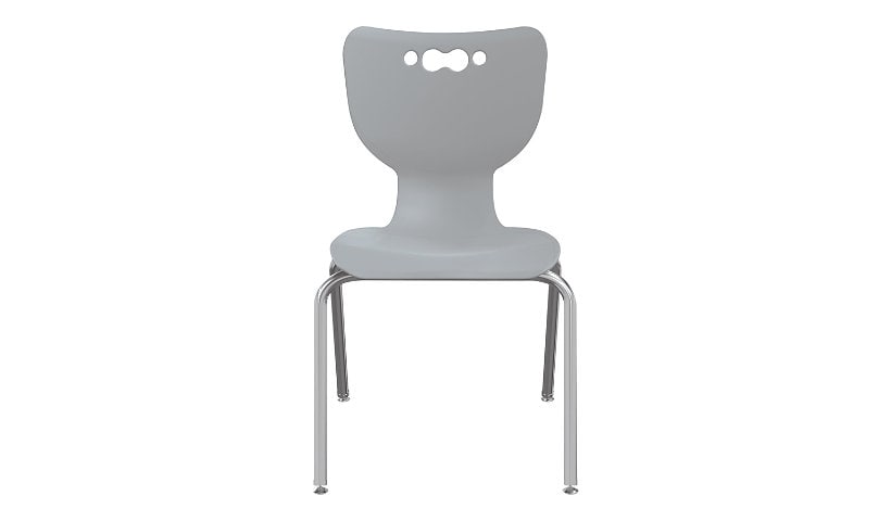 MooreCo Hierarchy - chair - injection molded polypropylene, heavy gauge steel - gray, chrome