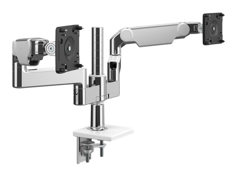 Humanscale M/FLEX M8.1 - mounting kit - for 2 LCD displays - polished aluminum with white trim