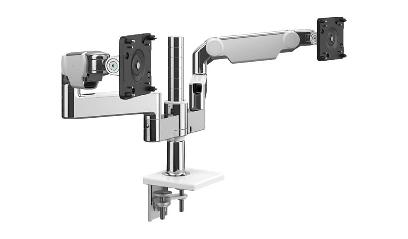Humanscale M/FLEX M8.1 - mounting kit - for 2 LCD displays - polished aluminum with white trim