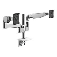 Humanscale M/FLEX M8.1 - mounting kit - for 2 LCD displays - polished aluminum with white trim