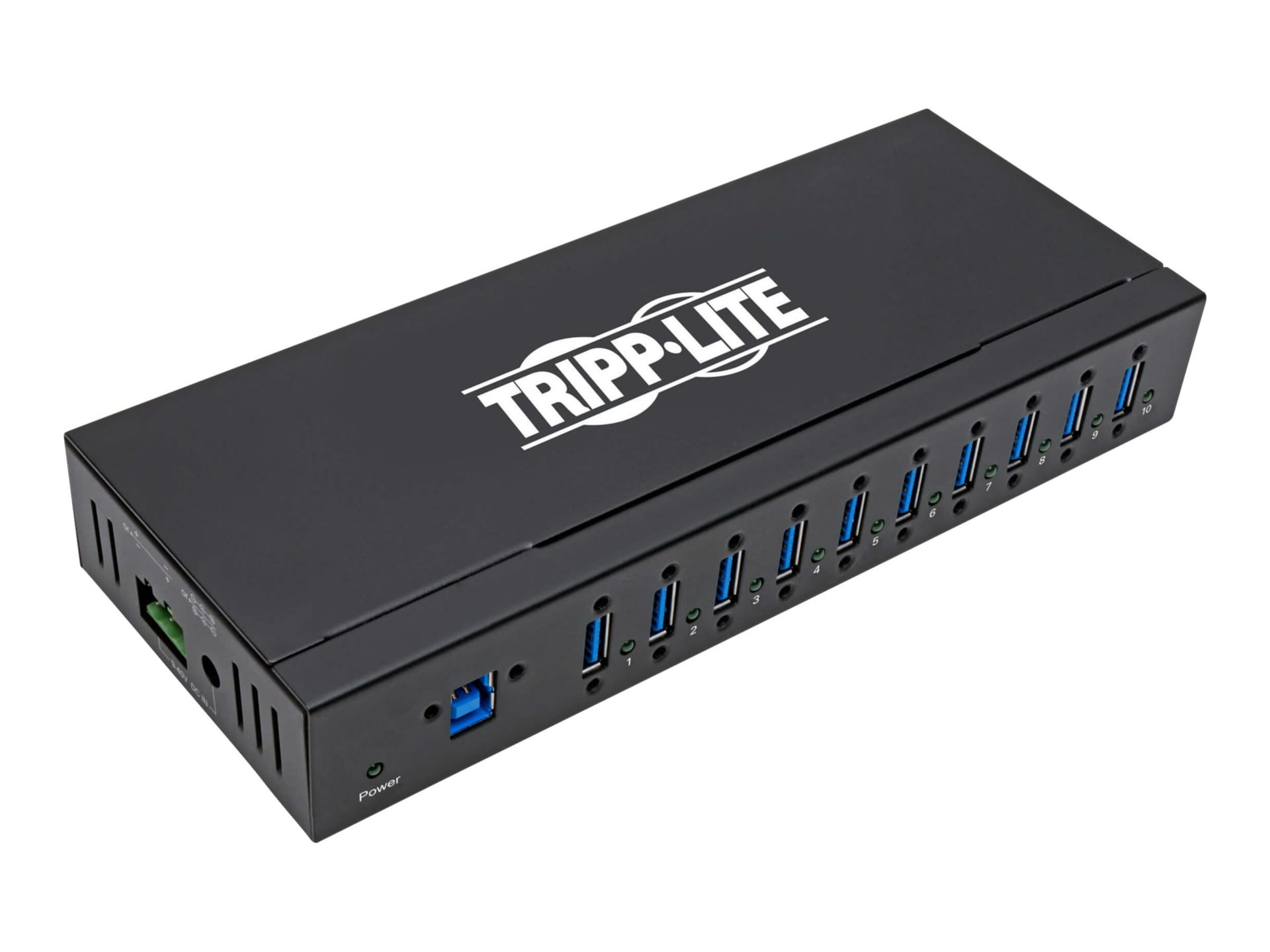 Tripp Lite 10-Port Industrial-Grade USB 3.0 SuperSpeed Hub - 20 kV ESD Immunity, Iron Housing, Mountable - hub - 10