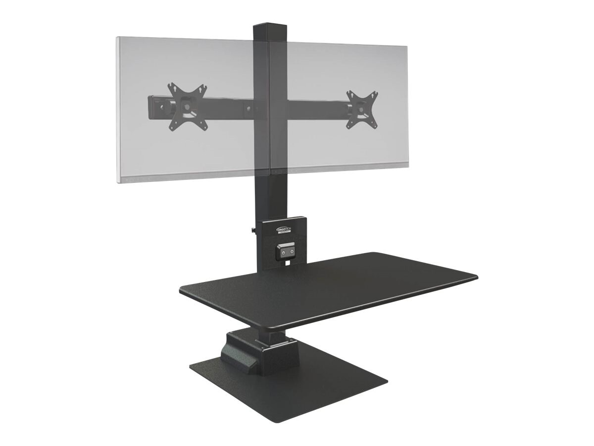 Ergotech Freedom E-Stand Dual - stand - for 2 LCD displays / keyboard - black - TAA Compliant