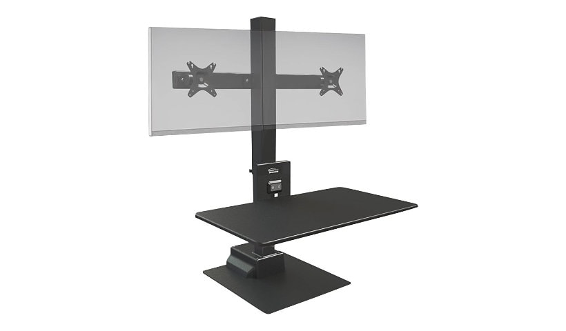 Ergotech Freedom E-Stand Dual - stand - for 2 LCD displays / keyboard - black - TAA Compliant