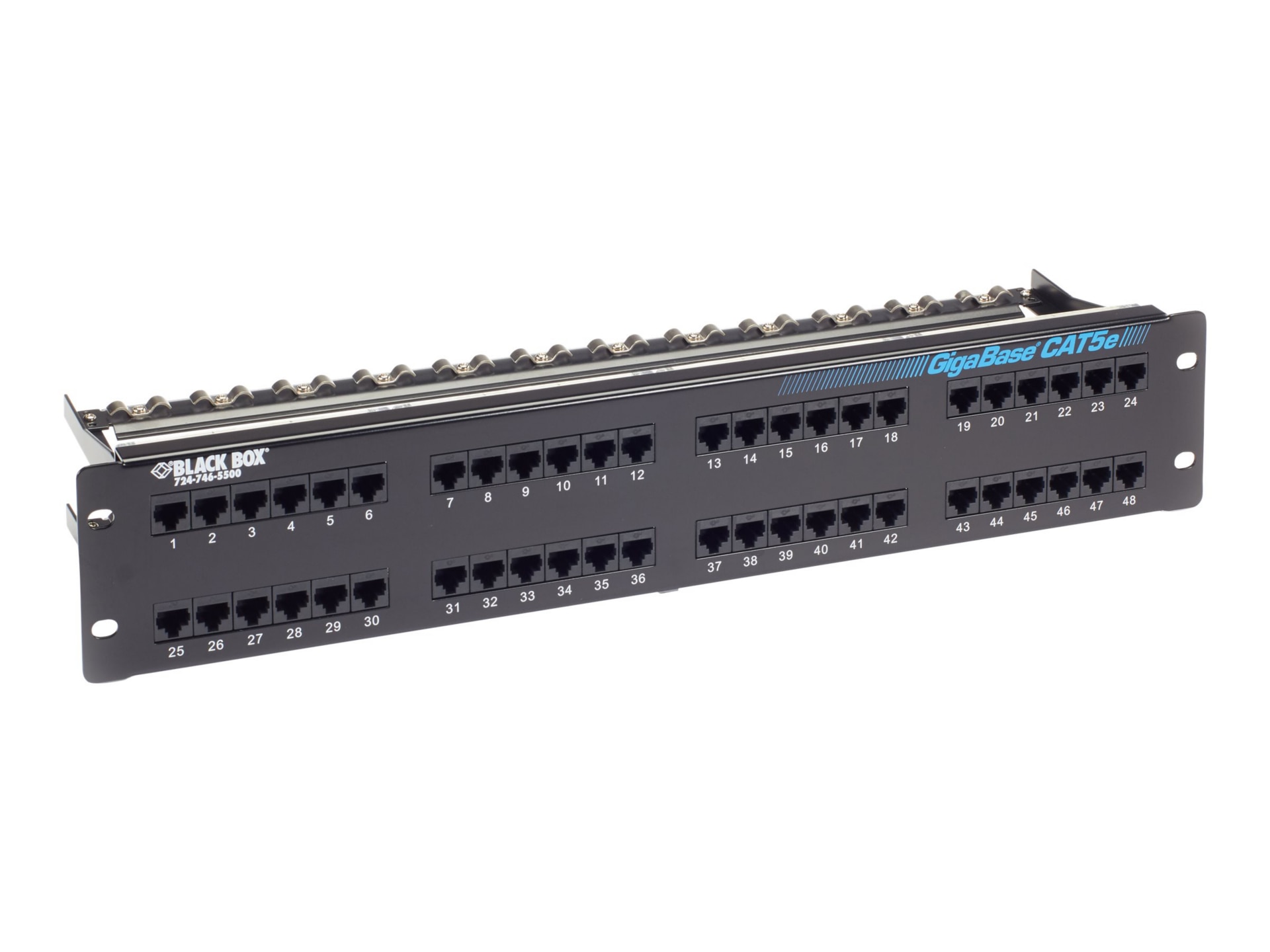 Black Box GigaBase patch panel with cable management - 2U