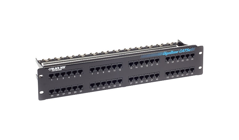 Black Box GigaBase patch panel with cable management - 2U