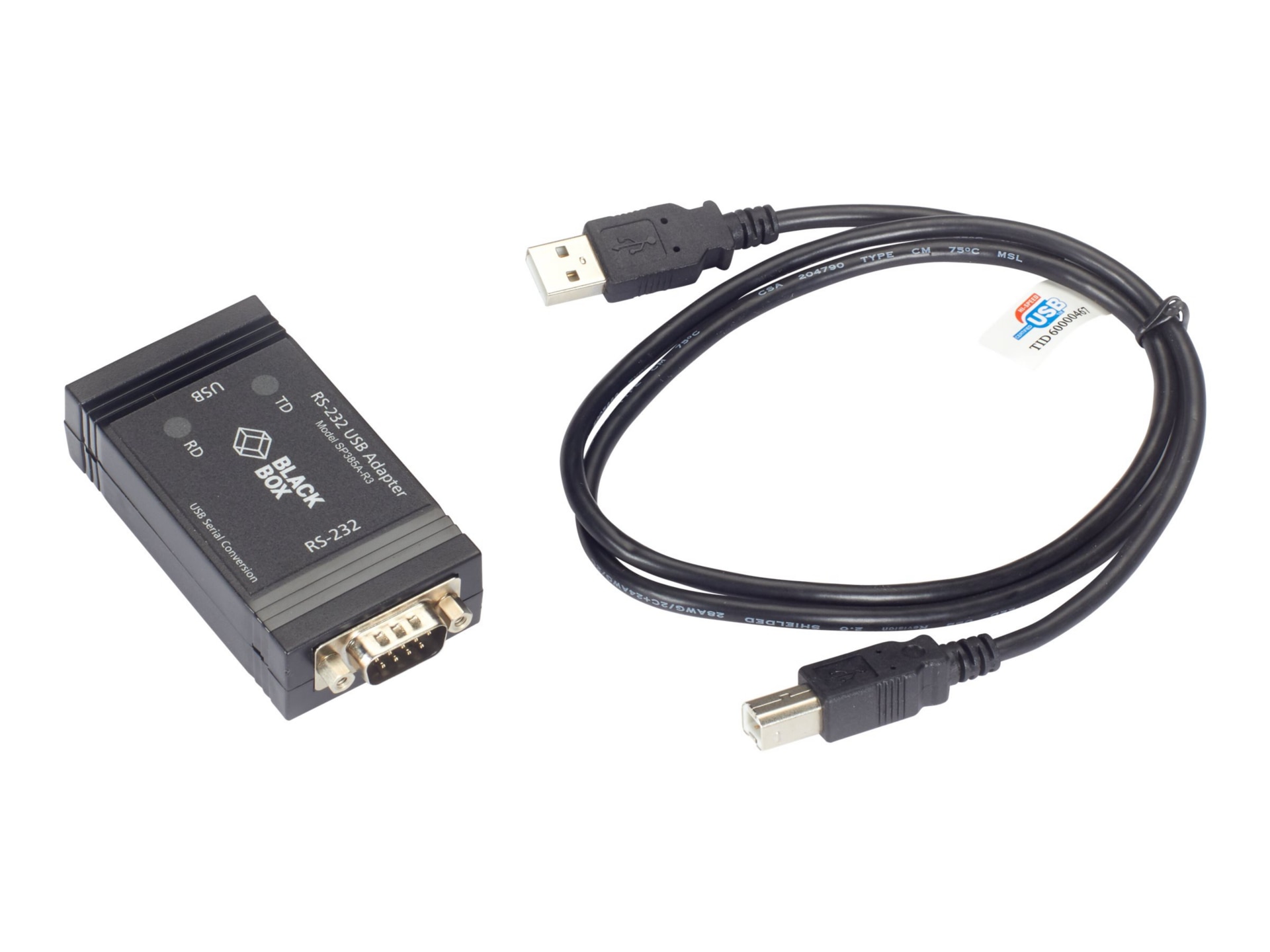 Black Box Opto-Isolator - serial adapter - USB - RS-232 x 1 + USB 2.0 x 1 - TAA Compliant