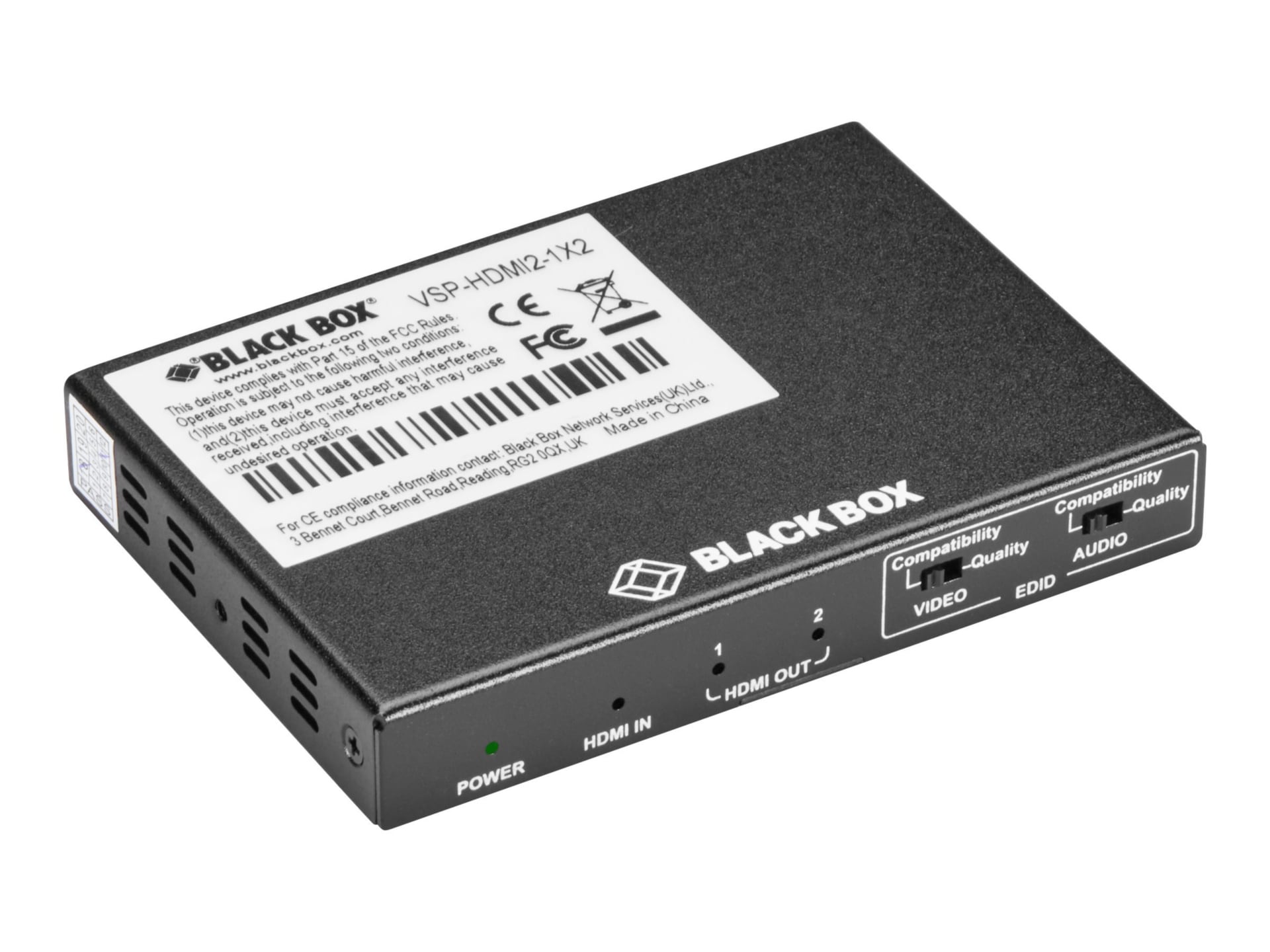 Black Box VSP-HDMI2-1X2 - video/audio splitter - 2 ports