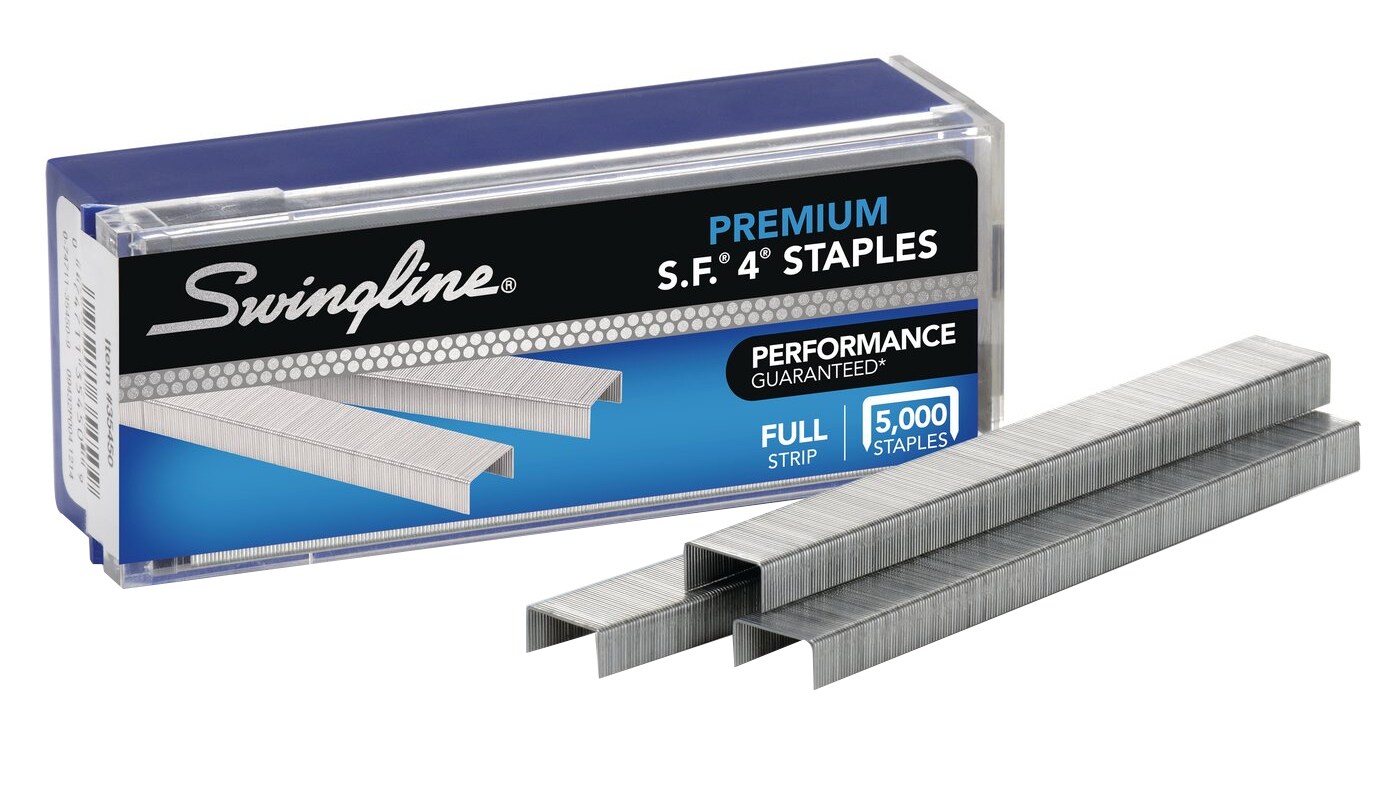 Swingline SF4 Premium 1/4" Staples - Silver, 5,000/Box