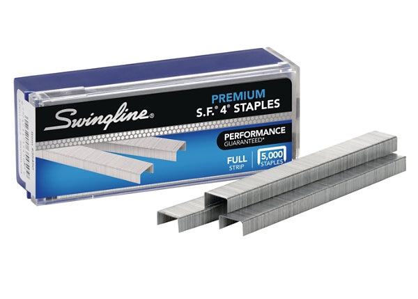 Swingline SF4 Premium 1/4" Staples - Silver, 5,000/Box