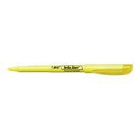 BIC Brite Liner Pocket-Style Highlighters - Fluorescent Yellow - 12-Piece