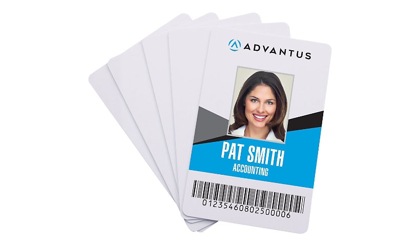 Advantus Blank Polyvinyl Chloride ID Card - White,100/Pack