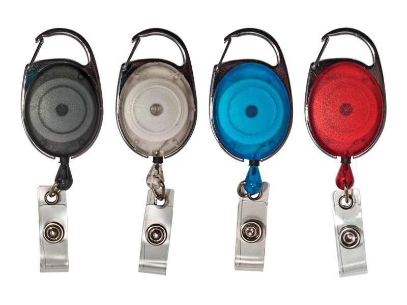 Advantus badge reel - 30 in - blue, red, clear, smoke (pack of 20)