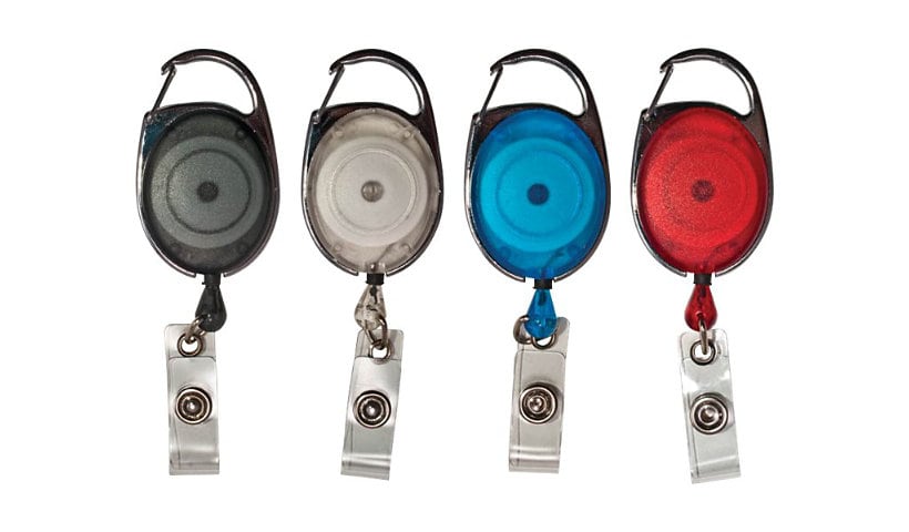 Advantus badge reel - 30 in - blue, red, clear, smoke (pack of 20)